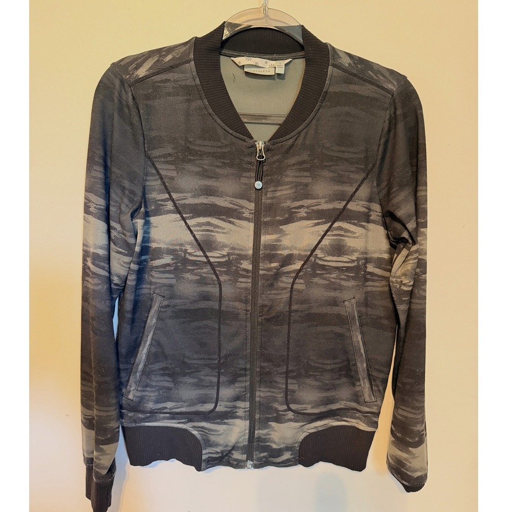 Athleta Bombtastic Jacket Women Small Gray Excellent Zip Up Activewear outdoor